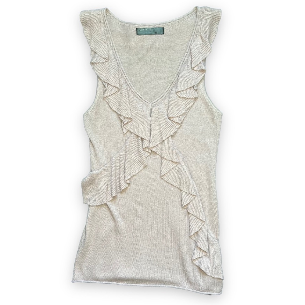Metropark Lilac Angora Blend Ruffle V-Neck Sweater Sleeveless Top | Size S